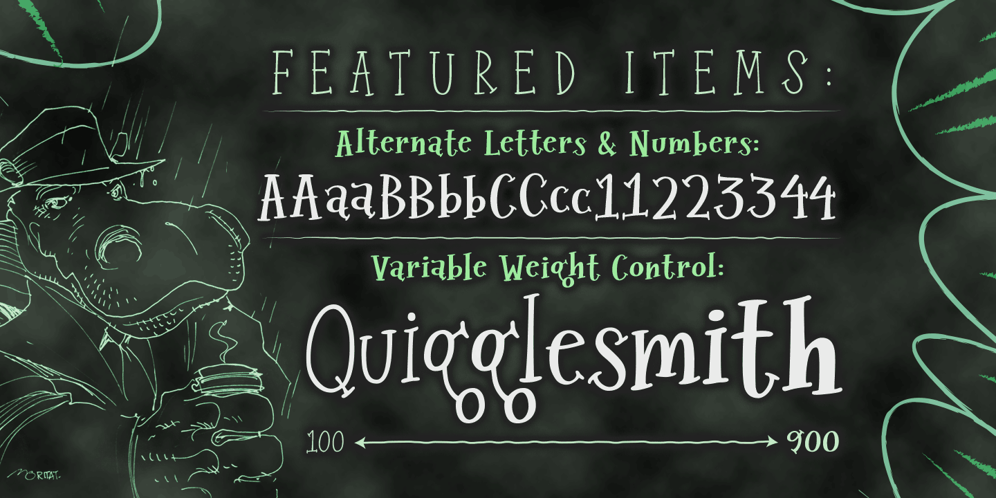 Пример шрифта Quigglesmith #4